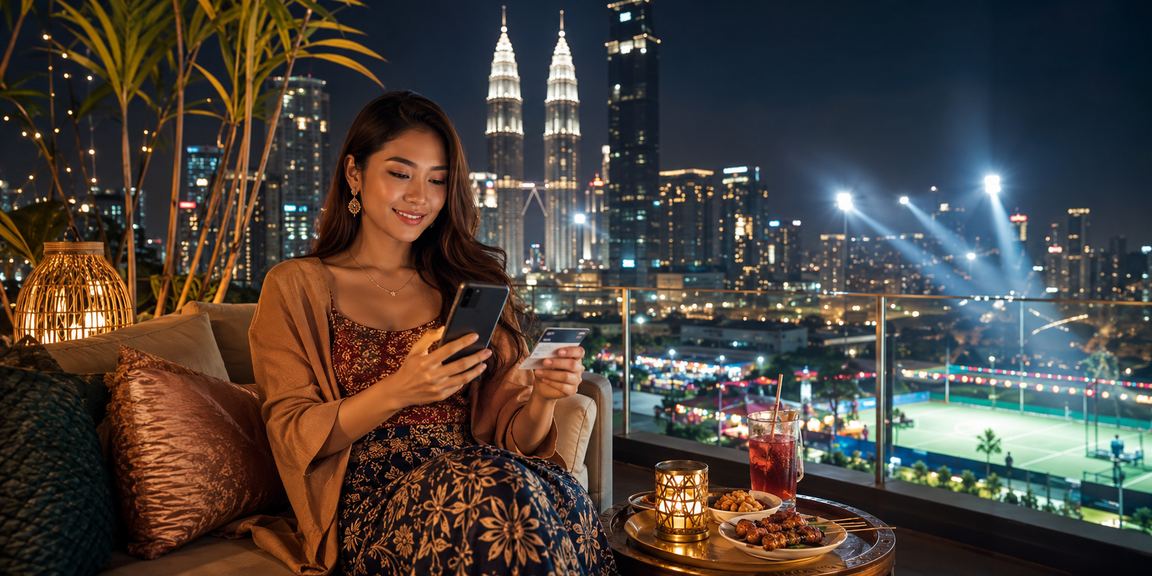 User making an online casino deposit in Malay style in Kuala Lumpur