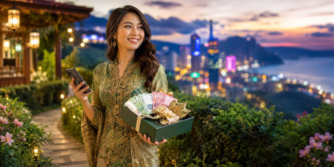 Hari Raya-themed Malaysian mobile casino platform with a festive atmosphere